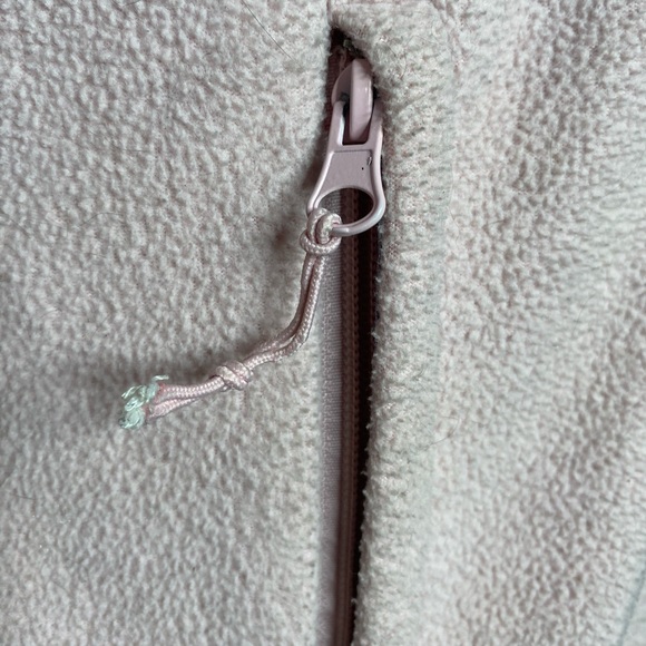 The North Face Sherpa full zip jacket, pink/gray SZ Small, 3 zip pockets - Picture 8 of 12